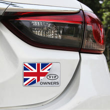 Load image into Gallery viewer, Universal Car UK Flag Rectangle Shape VIP Metal Decorative Sticker, UK Flag (Gold), UK Flag (Silver)
