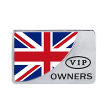 Load image into Gallery viewer, Universal Car UK Flag Rectangle Shape VIP Metal Decorative Sticker, UK Flag (Gold), UK Flag (Silver)