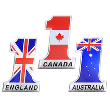 Load image into Gallery viewer, Universal Car UK Flag Number 1 Shape Metal Decorative Sticker, UK Flag Number 1 Shape