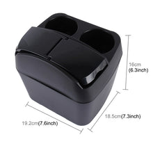 Load image into Gallery viewer, SHUNWEI SD-1605 Multifunction 3 in 1 Car Cup Holder Drink Bottle Can Garbage Can Portable Vehicle Trash Can Bin Rubbish Bin Organizer, SD-1605 Black, SD-1605 Khaki