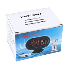Load image into Gallery viewer, VST-7009V 4 In 1 Digital Car Thermometer Voltage Meter Luminous Clock Tester Detector LCD Monitor Back light, 4 In 1 Thermometer Voltage Meter