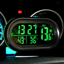 Load image into Gallery viewer, VST-7009V 4 In 1 Digital Car Thermometer Voltage Meter Luminous Clock Tester Detector LCD Monitor Back light, 4 In 1 Thermometer Voltage Meter