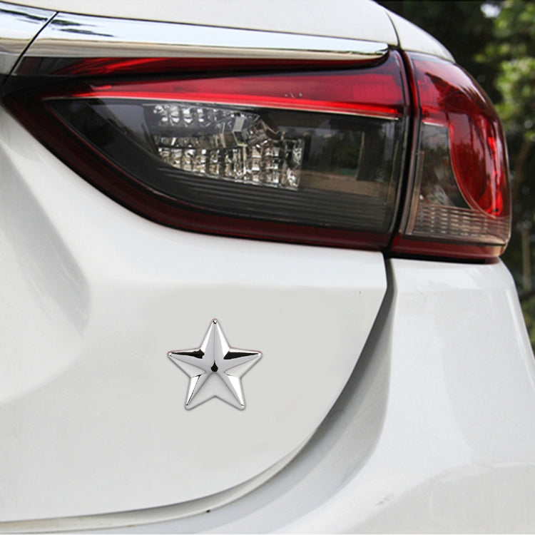 Star Pattern Car Metal Body Decorative Sticker, Star Pattern (Red), Star Pattern (Silver)