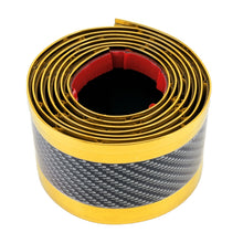 Load image into Gallery viewer, Universal Electroplate Carbon Fibre Car Door Threshold Decoration Strip Decorative Sticker, Size : 3CM x 2M, 3CM x 2M (Gold), 3CM x 2M (Red), 3CM x 2M (Silver)