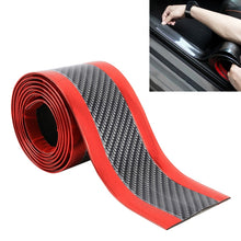 Load image into Gallery viewer, Universal Electroplate Carbon Fibre Car Door Threshold Decoration Strip Decorative Sticker, Size : 3CM x 2M, 3CM x 2M (Gold), 3CM x 2M (Red), 3CM x 2M (Silver)