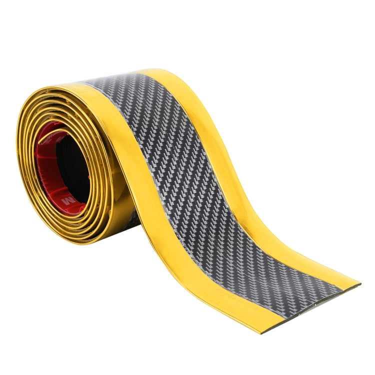 Universal Electroplate Carbon Fibre Car Door Threshold Decoration Strip Decorative Sticker, Size : 7CM x 2M, 7CM x 2M (Gold), 7CM x 2M (Red), 7CM x 2M (Silver)