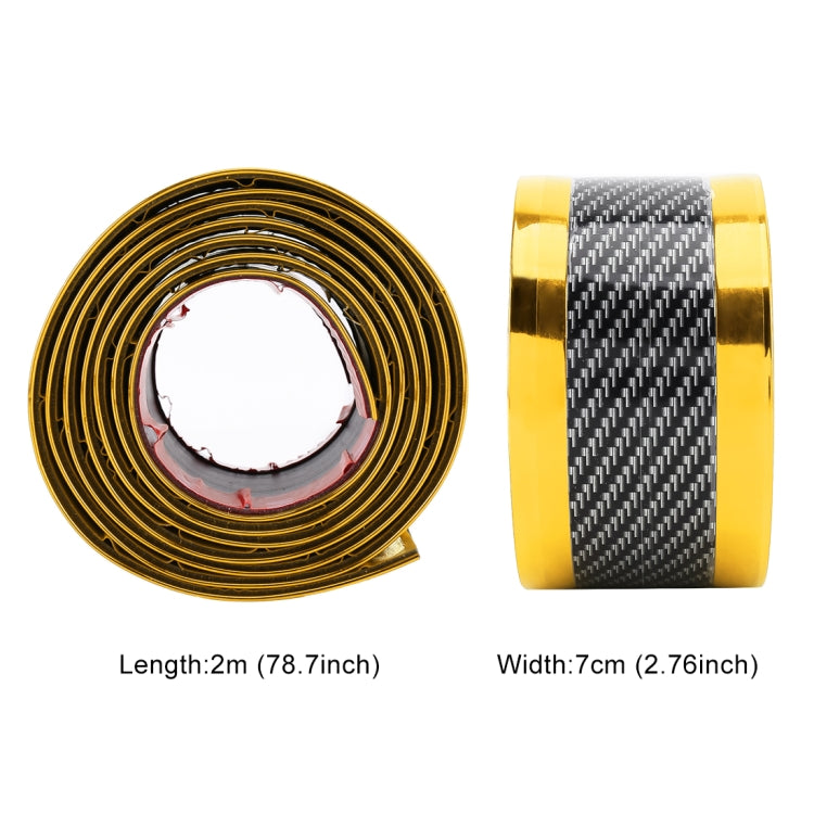 Universal Electroplate Carbon Fibre Car Door Threshold Decoration Strip Decorative Sticker, Size : 7CM x 2M, 7CM x 2M (Gold), 7CM x 2M (Red), 7CM x 2M (Silver)
