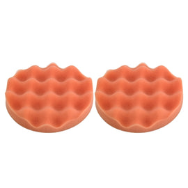 2 PCS Car Wax Sponge Round and Wavy Shape Sponge High-density Waxing Sponge，Size:15 x 15cm, 15 x 15cm