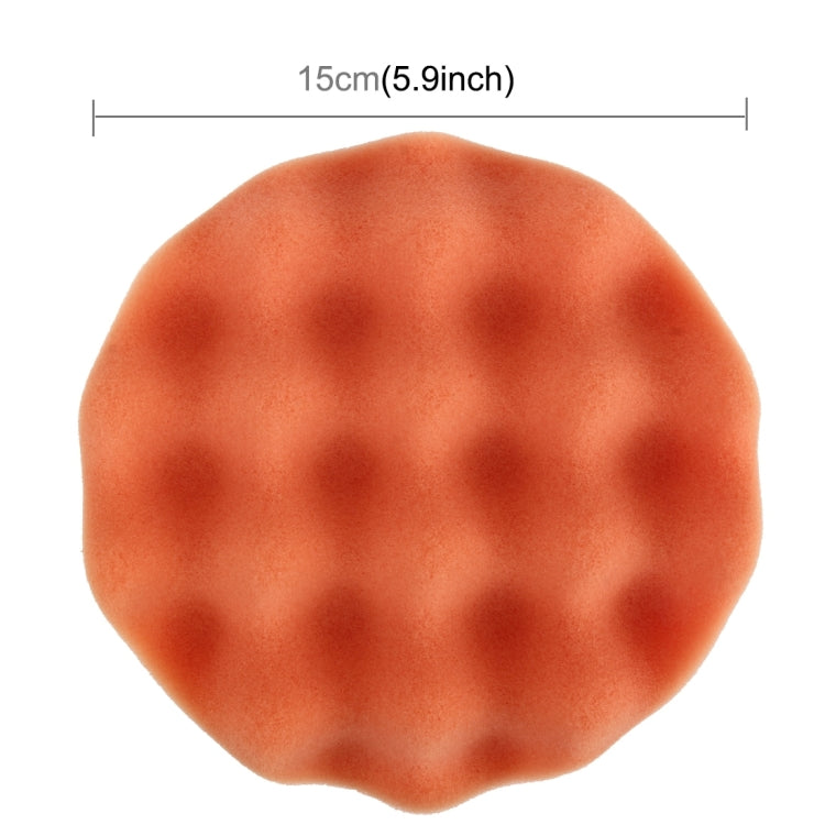 2 PCS Car Wax Sponge Round and Wavy Shape Sponge High-density Waxing Sponge，Size:15 x 15cm, 15 x 15cm