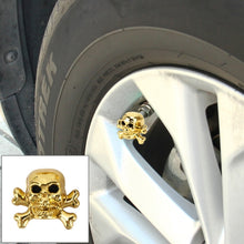 Load image into Gallery viewer, 4 PCS Universal Skull Shape Gas Cap Mouthpiece Cover Gas Cap Tire Cap Car Motor Bicycle Tire Valve Caps, Skull Shape