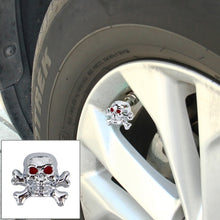 Load image into Gallery viewer, 4 PCS Universal Skull Shape Gas Cap Mouthpiece Cover Gas Cap Tire Cap Car Motor Bicycle Tire Valve Caps, Skull Shape