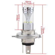 Load image into Gallery viewer, 2 PCS H4 60W 1200 LM 6000K Car Fog Lights with 12 CREE XB-D LED Lamps, DC 12V, H4