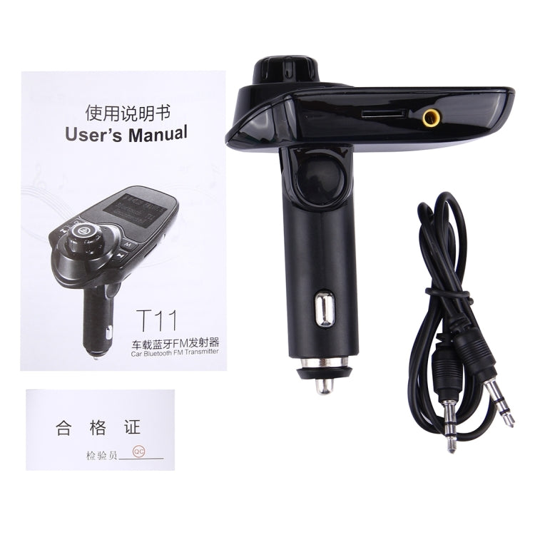 T11 Bluetooth FM Transmitter Car MP3 Player with LED Display, Support Double USB Charge & Handsfree & TF Card & U Disk Music Play Function, T11