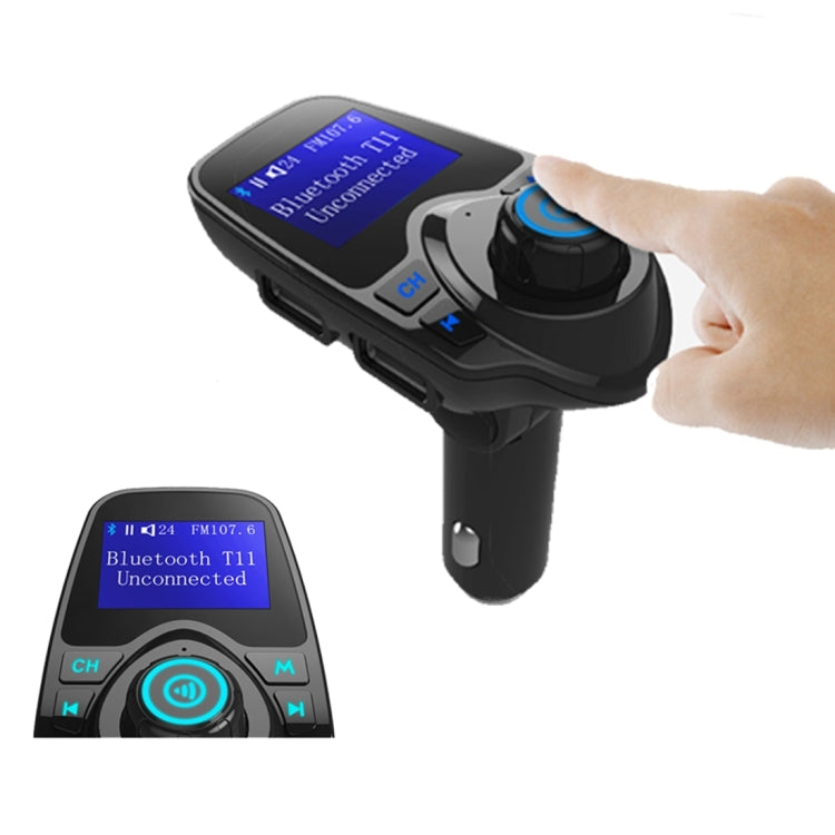T11 Bluetooth FM Transmitter Car MP3 Player with LED Display, Support Double USB Charge & Handsfree & TF Card & U Disk Music Play Function, T11