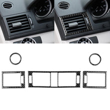 Load image into Gallery viewer, Car Carbon Fiber Air Outlet Ring + Intermediate Air Outlet + Side Air Outlet Panel Decorative Sticker for Mercedes-Benz W204 2007-2010, Air Outlet