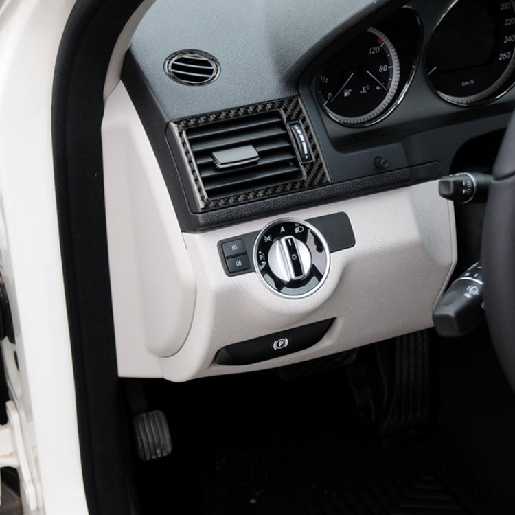 Car Carbon Fiber Air Outlet Ring + Intermediate Air Outlet + Side Air Outlet Panel Decorative Sticker for Mercedes-Benz W204 2007-2010, Air Outlet