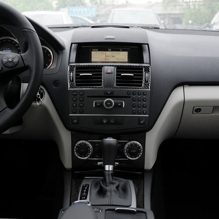 Car Carbon Fiber Air Outlet Ring + Intermediate Air Outlet + Side Air Outlet Panel Decorative Sticker for Mercedes-Benz W204 2007-2010, Air Outlet