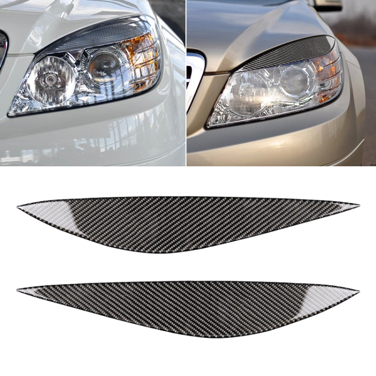 Car Carbon Fiber Light Eyebrow for Mercedes-Benz W204 Pre-Facelift 2008-2011, For Mercedes-Benz W204