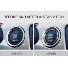 Load image into Gallery viewer, Car Carbon Fiber Soft Panel Engine Start Key Push Button Ring Trim Decorative Sticker for BMW E90 / E92 / E93  2005-2012, Soft  Ring Trim Decorative Sticker