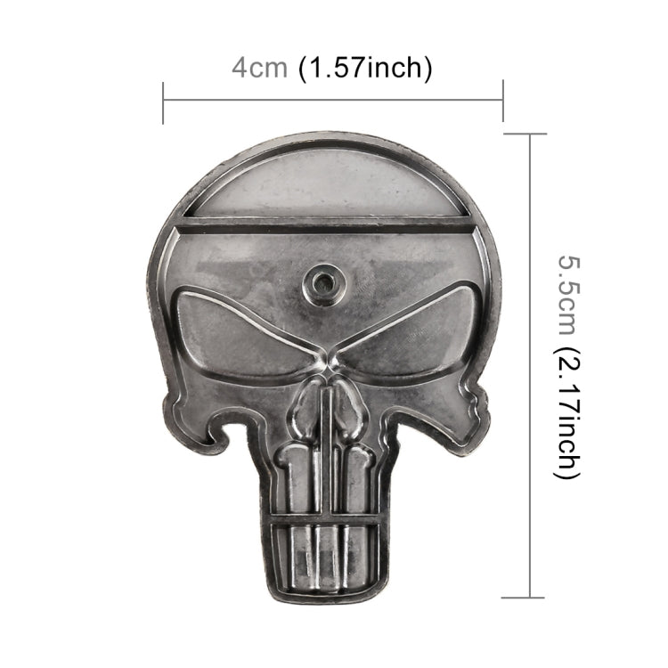 Gold Skull with Red Eyes Metal Car Sticker, Horrify Skull