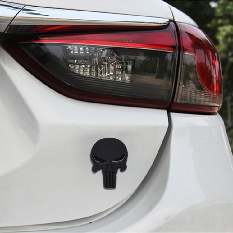 Pure Black Skull Metal Car Sticker, Skull 2