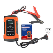 Load image into Gallery viewer, FOXSUR 12V 6A Intelligent Universal Battery Charger for Car Motorcycle, Length: 55cm, US Plug, US Plug, US Plug (Yellow)