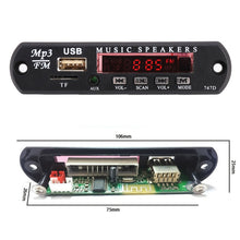Load image into Gallery viewer, Car 12V Audio Bluetooth MP3 Player Decoder Board FM Radio TF USB 3.5 mm AUX, without Recording, without Recording