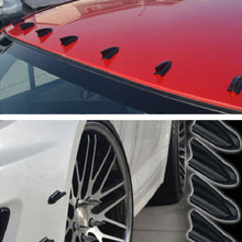 Load image into Gallery viewer, 10 PCS Universal Car Carbon Fiber Texture Shark Fin Diffuser Vortex Generator Roof Spoiler, Carbon Fiber