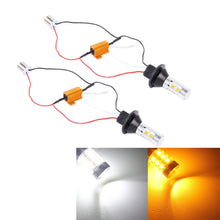 Load image into Gallery viewer, 2 PCS 1156/BA15S/BAU15S 10W 1000LM 6000K White + Yellow Light DRL&amp;Turn Light with 20 SMD-5730-LED Lamps，DC 12-24V, 1156 20 SMD-5730-LED Lamps