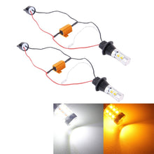 Load image into Gallery viewer, 2 PCS T20/7440 10W 1000LM 6000K White + Yellow Light DRL&amp;Turn Light with 20 SMD-5730-LED Lamps，DC 12-24V, T20 20 SMD-5730-LED Lamps