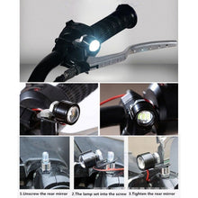 Load image into Gallery viewer, 2 PCS 12V 3W  Eagle Eyes LED Strobe Light For Motorcycle ，Wire Length: 90cm, Wire Length: 90cm
