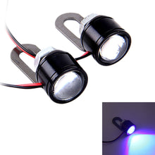 Load image into Gallery viewer, 2 PCS 12V 3W  Blue Light Eagle Eyes LED Strobe Light For Motorcycle ，Wire Length: 90cm, Wire Length: 90cm