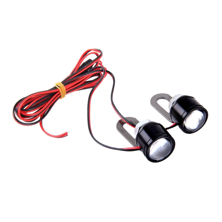 2 PCS 12V 3W  Blue Light Eagle Eyes LED Strobe Light For Motorcycle ，Wire Length: 90cm, Wire Length: 90cm
