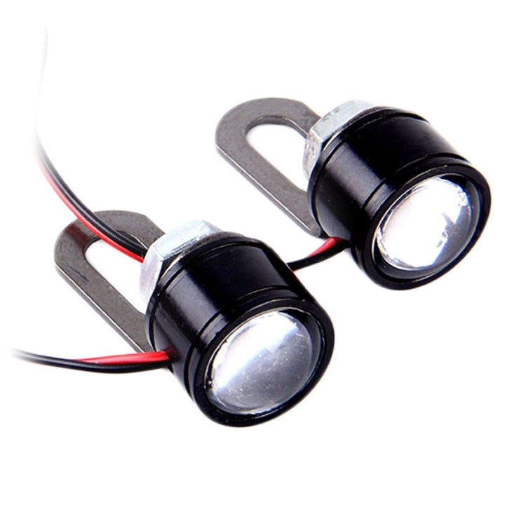 2 PCS 12V 3W  Blue Light Eagle Eyes LED Strobe Light For Motorcycle ，Wire Length: 90cm, Wire Length: 90cm