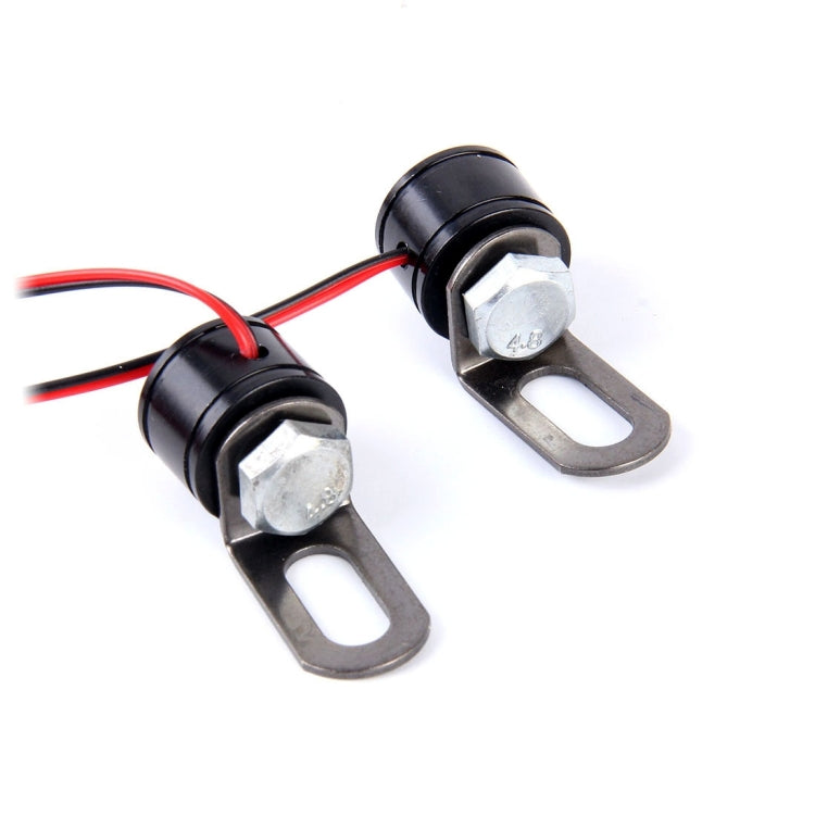 2 PCS 12V 3W  Blue Light Eagle Eyes LED Strobe Light For Motorcycle ，Wire Length: 90cm, Wire Length: 90cm