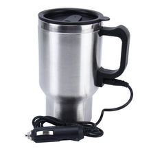 Load image into Gallery viewer, Stainless Steel Electric Smart Mug 12V Car Electric Kettle Heated Mug Car Coffee Cup With Charger Cigarette Lighter Heating Cup Kettle Vacuum Insulated Water Heater Mug, Smart Mug