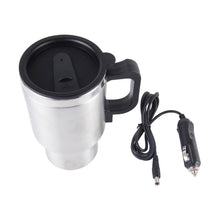 Load image into Gallery viewer, Stainless Steel Electric Smart Mug 12V Car Electric Kettle Heated Mug Car Coffee Cup With Charger Cigarette Lighter Heating Cup Kettle Vacuum Insulated Water Heater Mug, Smart Mug