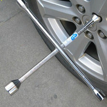 Load image into Gallery viewer, Compact Universal Tire Iron Lug Wrench with 17mm 19mm 21mm 23mm Socket Adapters, Universal 17mm 19mm 21mm 23mm