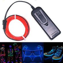 Load image into Gallery viewer, YouOKLight Neon EL Cold Round Flexible Strip Light with 3V Battery Box for Dance Party Car Decoration, Length: 3m, 3M Blue Light, 3M Grenn Light, 3M Red Light