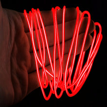 Load image into Gallery viewer, YouOKLight Neon EL Cold Round Flexible Strip Light with 3V Battery Box for Dance Party Car Decoration, Length: 3m, 3M Blue Light, 3M Grenn Light, 3M Red Light