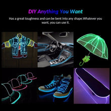 Load image into Gallery viewer, YouOKLight Neon EL Cold Round Flexible Strip Light with 3V Battery Box for Dance Party Car Decoration, Length: 3m, 3M Blue Light, 3M Grenn Light, 3M Red Light