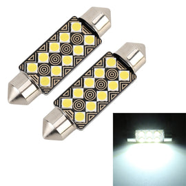 2 PCS 41mm DC12V / 1.5W / 6000K / 110LM 10LEDs SMD-3030 Car Reading Lamp Dome Light, with Decoder, 41mm