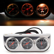 Load image into Gallery viewer, 52mm 12V Universal Car Modified Triple Meter 3 in 1 Gauge Oil Press Gauge + Water Temperature Gauge + Ammeter, with Sensor, Car Modified Triple Meter 02