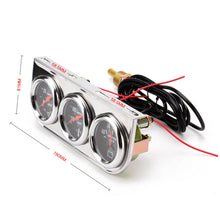 Load image into Gallery viewer, 52mm 12V Universal Car Modified Triple Meter 3 in 1 Gauge Oil Press Gauge + Water Temperature Gauge + Ammeter, with Sensor, Car Modified Triple Meter 02