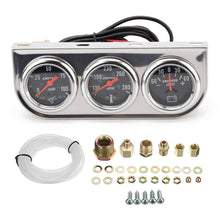 Load image into Gallery viewer, 52mm 12V Universal Car Modified Triple Meter 3 in 1 Gauge Oil Press Gauge + Water Temperature Gauge + Ammeter, with Sensor, Car Modified Triple Meter 02