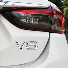 Load image into Gallery viewer, V8 Connect Shape Car Metal Body Decorative Sticker, Size : L, V8 Connect Shape, Size : L (Black), V8 Connect Shape, Size : L (Silver)