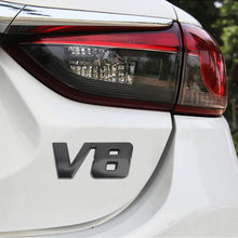 Load image into Gallery viewer, V8 Connect Shape Car Metal Body Decorative Sticker, Size : S, V8 Connect Shape, Size : S (Black), V8 Connect Shape, Size : S (Silver)