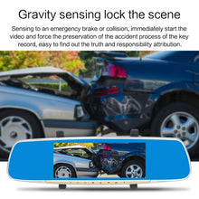 Load image into Gallery viewer, V100 7 inch LCD Touch Screen Rear View Mirror Car Recorder with Separate Camera, 170 Degree Wide Angle Viewing, Support Night Vision / Loop Video / Motion Detection / G-Sensor / TF Card, 7 inch