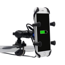 Load image into Gallery viewer, Motorcycle X Shape Aluminum Alloy Phone Bracket 5V 2.1A Phone Charger, CS-416A3