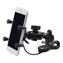 Load image into Gallery viewer, Motorcycle X Shape Aluminum Alloy Phone Bracket 5V 2.1A Phone Charger, CS-416A3